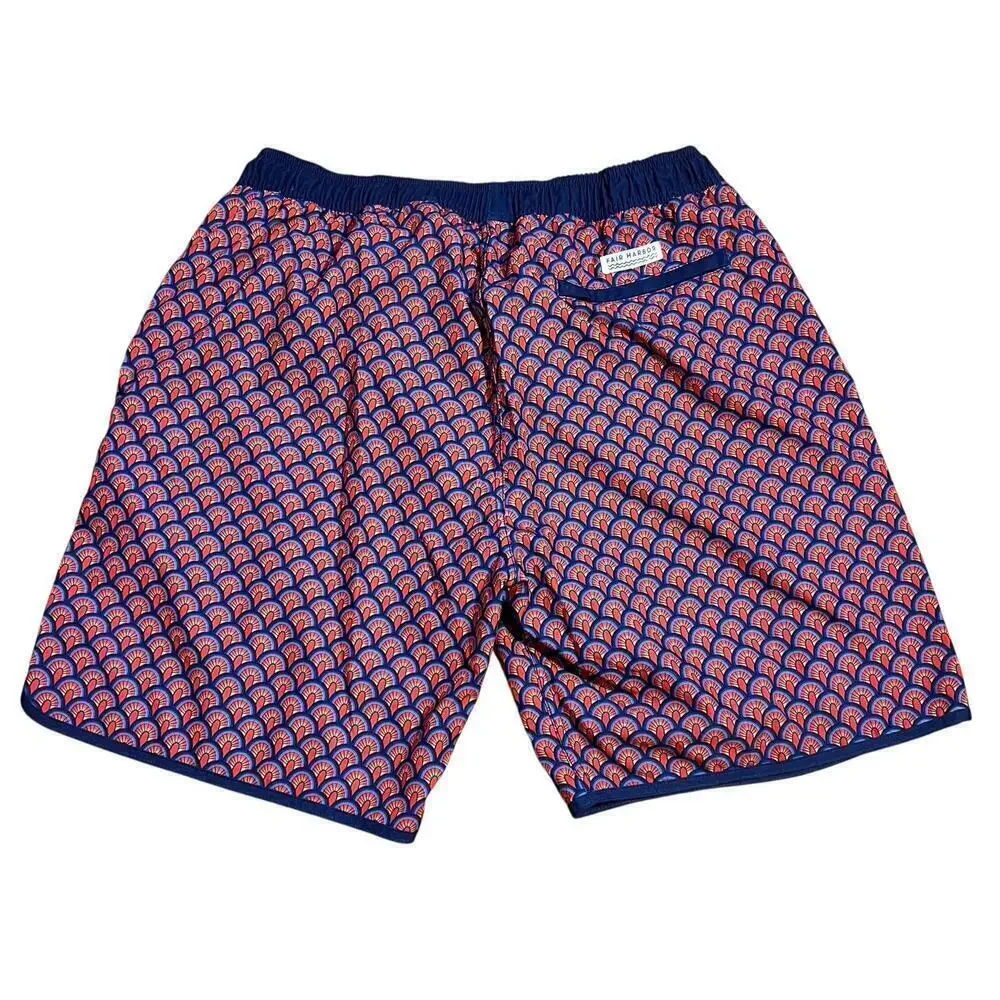 Fair Harbor The Anchor Men’s Performance Swim Trunks Size XXL 2XL Geo Print 8”